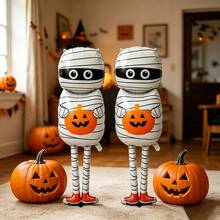 Set Balon Foil Aluminium Mumi Berdiri Halloween 1/2 buah, Balon Dekorasi Adegan Pesta Halloween - beraneka warna - View 1