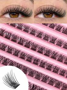 MEM 120pcs D Curl Cluster False Eyelashes, Reusable Natural Style, Soft And Comfortable, Easy To Wear, Suitable For Daily Use - D - View 7