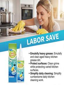 Kitchen Cleaning Lotion, Heavy Duty Degreaser, Designed For Range Hoods, Stoves And Ovens, Deep Cleaning Paste For Burnt Cookware And Stainless Steel Sinks, No Residue, Restore Shiny Luster - Multicolor - View 4