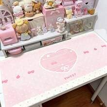 Leather Desk Pad Protector Full Screen Polka Dot Star Musical Note Raindrop Japanese Anime Angel Y2K Cute Mouse Pad Office Desk Mat Waterproof Anti-Slip PU Desktop Pad - View 11