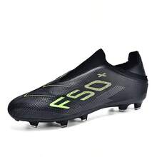 Slip-On Soccer Shoes - Unisex - Suitable For Outdoor Matches And Training - Black - View 2