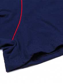 3pcs Men's Letter Waistband Boxer Briefs, Mid-Waist Knit Fabric Short Trunks - Multicolor - View 8