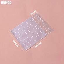 Self-Adhesive Resealable Plastic Snack Bags, White Polka Dot Frosted Candy Cookie Bags, 5.5x5.5 To 2.2x2.2 Inches Multiple Sizes, Suitable For Party Favors, Birthday Wedding Gift Packaging, Baking Supplies - Multicolor - View 20