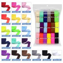 SJ007 Mixed Color 1 Pack 18 Colors 2 Yards/Roll 3/4 Inch/20mm Low Elasticity FOE Folded Elastic Tape Solid Color Spandex Satin Ribbon Lace Sewing Decoration Tape DIY Handmade Accessories - 1pack Mixed 18colors Each 2yards - View 1