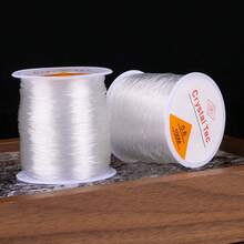 Cordón elástico fuerte de 0.8mm para cuentas de cristal, hilo elástico para pulseras, collares, fabricación de joyas DIY, línea de extensiones de cabello - transparente - Ver 3