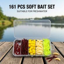 161Pcs Soft Bait Lure Kit With Mealworms Earthworms Corn And Bloodworms For Freshwater Fishing - Multicolor - View 7