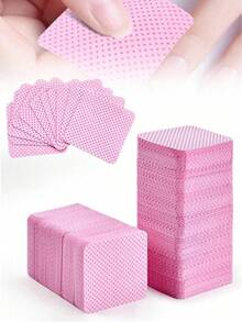 1000/400/200pcs Nail Cleaning Wipes - Professional Lint-Free Nail Polish Remover Pads, UV Gel Cleansing Tissues, Unscented Manicure Prep And Finishing Cleaning Tool (Pink) Nails Nails Supplies Nail Stuff - Multicolor - View 2