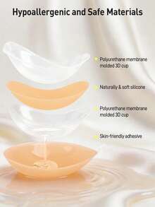 Strapless Invisible Silicone Bra, Soft Flexible Deep V Cup, Breathable Smooth, Suitable For All Bust Sizes, Perfect For Backless Dresses, Bikinis, Weddings, Beach And School Occasions - Apricot - View 6