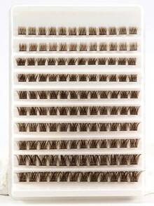 120pcs Brown DIY Eyelash Extensions Cross Lightweight Single Cluster False Eyelashes, Natural Soft Lightweight, 8-16mm, Reusable, Mixed Style Eyelash Clusters, Single Cluster False Eyelashes - D - View 7