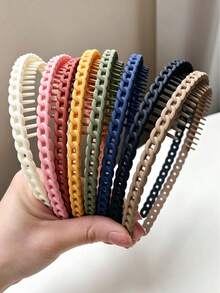 Fashion Women's Headband/Hair Tie/Wide Headband With Teeth Anti-Slip Hair Clip, Handmade Matte Material Heart-Shaped Headband Accessory - Headband - View 10