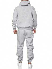 Men's Premium Hoodie And Comfortable Winter Jogger Pants Set - 淺灰色 - 查看 3