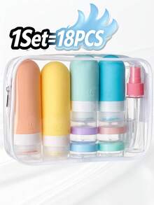 Silicone Travel Refillable Bottle Set - Refillable Shampoo, Lotion And Cosmetic Containers | Includes Portable Storage Bag And Spray Bottle, Lightweight Durable Stylish, Suitable For Travel, Toiletries, Daily Use, Vacation Essentials, Back To School - Multicolor - View 13