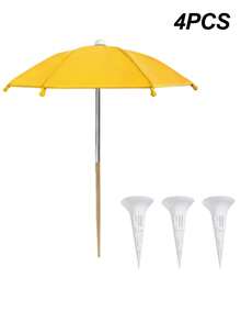 4pcs/Set Potted Plant Sunshade Umbrella, Outdoor Plant Flower Sunshade Umbrella, Potted Plant Sunshade Cover, 1 Mini Umbrella + 3 Potted Plant Watering Devices, Sun Protection And Heat Insulation Design, Suitable For Tall And Short Plant Coverage - Multicolor - View 11
