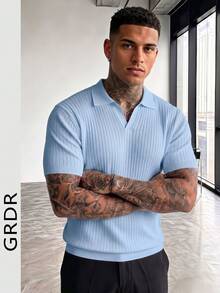 Men Knit Tops - Baby Blue - View 10