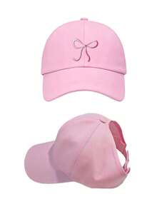 1/2 piezas Gorra de béisbol con coleta para mujer, gorra casual con moño desordenado, gorra ligera puntiaguda, gorra de sol de moda, adecuada para deportes al aire libre & uso casual diario - Gorro de pajarita - Ver 20