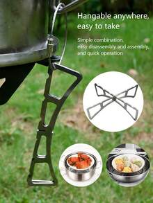 1pc/2pcs Detachable Stainless Steel Cross Steam Rack With Hanging Wire Loop Portable Kitchen Steaming Trivet Outdoor Cooking Accessory Practical Tool For Home BBQ Camping Picnic Travel Gift For Friend Family - Multicolor - View 4