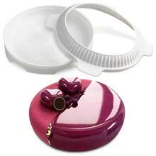 Round Silicone Mousse Cake Mold, Flexible Non-Stick 3D Design, Dishwasher , For Making Cheesecake, Chocolate Cakes And Mirror Glaze Desserts - Multicolor - View 8