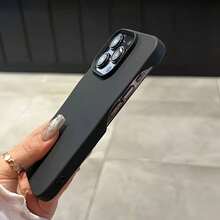 Ultra Thin Candy Color Lightweight Semi-Wrapped Borderless Case Compatible With IPhone 17 Pro Max 16 15 14 13 12 11 Back Cover - Black - View 2
