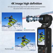 4K Series Action Camera (All With 32GB Memory Card) 180° Rotating Lens, Upgraded Auto Storage (Photo + Video), Hands-Free Wearable Body Camera, Suitable For Cycling, Hiking And Sports Recording, Rechargeable, Video Vlog Camera, Full Body Camera, Perfect For Video And Recording, Life Recording And Travel, 2000mAh - Multicolor - View 3