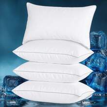 4-Pack 3D Antibacterial Polyester Pillows - Hotel-Grade Cervical Support, Summer Breathable & Machine Washable Pillow Cores,Hotel Outdoor Camping Travel Companion, Perfect Choice For Family And Holiday Gifts - 黑色 - 查看 15