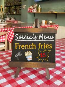 1pc Vintage Blackboard Bar Counter Chalkboard Message Board Desktop Decor Wooden Blackboard Bar Shop Message Board Home Decor Coffee Bar Decor - Small Blackboard - View 2
