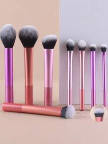 Juego completo multifuncional de brochas de maquillaje: brocha para polvo, brocha para rubor, brocha para base, brocha para sombras de ojos, brocha para difuminar, brocha para contorno - Multicolor - Ver 5