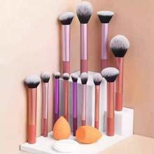 Juego completo multifuncional de brochas de maquillaje: brocha para polvo, brocha para rubor, brocha para base, brocha para sombras de ojos, brocha para difuminar, brocha para contorno - Multicolor - Ver 3