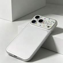Protector de lente de cámara con patrón de lazo, accesorio de decoración de teléfono con cristales de strass de colores, película de lente de cobertura completa 3D, película de cámara antiarañazos 9H, compatible con iPhone 17 Pro/17 Pro Max, accesorio de cámara de teléfono brillante y de moda - Multicolor - Ver 4
