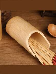 5-Piece Bamboo Cooking Utensil Set, Non-Stick Frying Pan Spatula, Wooden Kitchen Tools, Wooden Spoon, Bamboo Kitchen Utensils, Wooden Spatula And Wooden Spoon Suitable For Non-Stick Cookware, Premium Housewarming Gift, Daily Wooden Kitchen Utensils - Multicolor - View 3