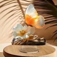 2D Flat Printed Art Acrylic Gradient Butterfly And Flower Desk Decor For Office, Home And Bedroom - A - View 4