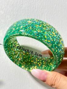 1PC Elegant Personalized Green Series Women's Bracelet, Material Is Resin, Can Be Given To Friends (Size Error 3mm/0.11 Is Normal) - Multicolor D - View 17