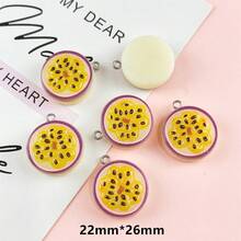 5pcs Resin Colorful Faux Sliced Watermelon Strawberry Pineapple Orange Fruit Pendants DIY Handmade Jewelry Accessories - Multicolor - View 17