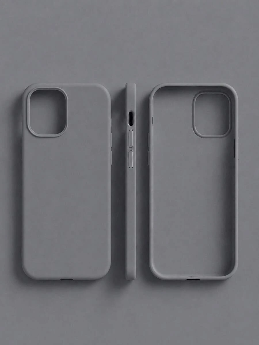 VRNOEI 高級棕色手機殼,相容 iPhone 17 Air 16 15 14 13 12 11 Pro Max Plus,抗黃變柔軟觸感保護,高品質防震保護殼 - 淺灰色 - 查看 1