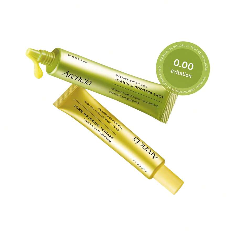 2入組 Booster Shot 精華液，視黃醇抗老縮毛孔與維生素C穀胱甘肽淡斑臉部精華，適合熟齡肌，撫平細紋、收縮毛孔