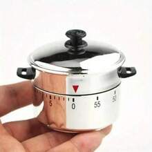 Pressure Cooker Shaped Mechanical Timer, 60-Minute Visual Countdown, Battery-Free Durable & Portable, Precise Kitchen Cooking Timer, Also Suitable For Office Timing, Desktop Creative Decor, Party Fun Decoration & Exquisite Gift Accessory - A - View 3