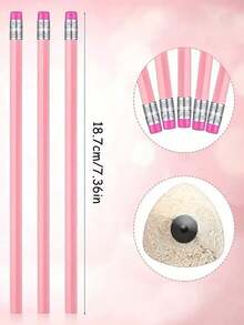 12/30pcs HB Multicolor Macaron Triangular Barrel Pencils With Eraser Head For Sketching, Drawing And Writing, High Aesthetic Value - Sets - View 2