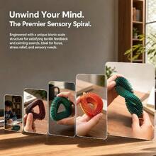 Bionic Scale 3D Spiral Stress Relief Ring, Multi-Color Gradient Finger Desktop Motion Toy, Office Desk Soothing Gadget. Precision Layered Scale Structure, Can Be Bent And Twisted Into Various Shapes Like Rings, Emits Crisp And Subtle Clicking Sounds When Rubbed, Dual Tactile And Auditory Healing. Flexible Material Resistant To Pulling And Breaking, Suitable For Office Workers To Play With And Relax. Niche Creative Stress Relief Gift, Practical And High Aesthetic Value. - Multicolor - View 3