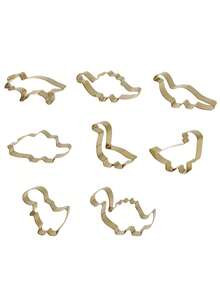 1 Set 430 Stainless Steel 8pcs Mini Dinosaur Series Cookie Cutters, Suitable For Baking, Candy Making And Cake Decorating, Stainless Steel Pastry Cutter Set, Baking Molds, Cookie Cutters, Baking Tools, Kitchen Accessories - Silver - View 10