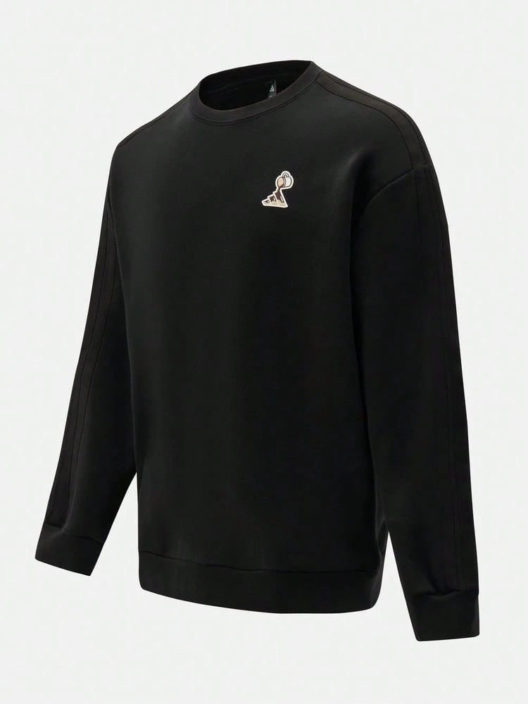 Adidas 男士 M COFFEE SWEAT 針織運動衫-Less Sweatshirt JZ5068 - 黑色 - 查看 1