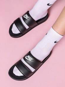 Nike Offcourt Duo Slide 舒適休閒防滑耐磨一字拖鞋 女款 - 黑色 - 查看 1