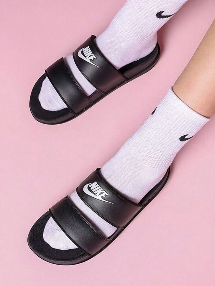 Nike Offcourt Duo Slide 舒適休閒防滑耐磨一字拖鞋 女款 - 黑色 - 查看 1