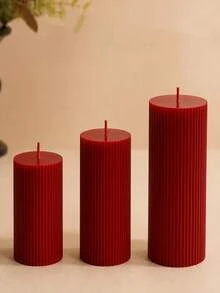 4件/3件組垂直條紋香氛蠟燭,大豆蠟混合材質,燃燒時間36-72小時,羅馬柱圓柱形香氛蠟燭,適合居家裝飾與氛圍布置,附精美禮盒包裝,情人節居家裝飾蠟燭,酒紅色多件蠟燭組,齋月派對蠟燭中心裝飾,適合作為精美聖誕蠟燭與冬季禮物送給女性、朋友和家人 - 細齒輪平頭圓柱 - 查看 8