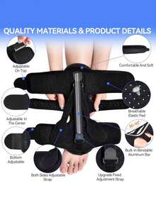 1pc Adjustable Night Splint For Plantar Fasciitis And Foot Drop - Elastic Support Comfortable Fit, One Size Fits Most - Multicolor - View 6