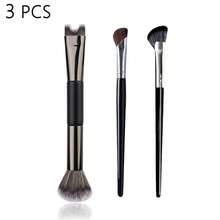Dual-Ended Nose Contour Brush, 2-In-1 U-Shaped Nose Contour Brush, Fluffy Angled Brush Set, Suitable For Sculpting, Defining, Highlighting And Blending - Multicolor - View 13
