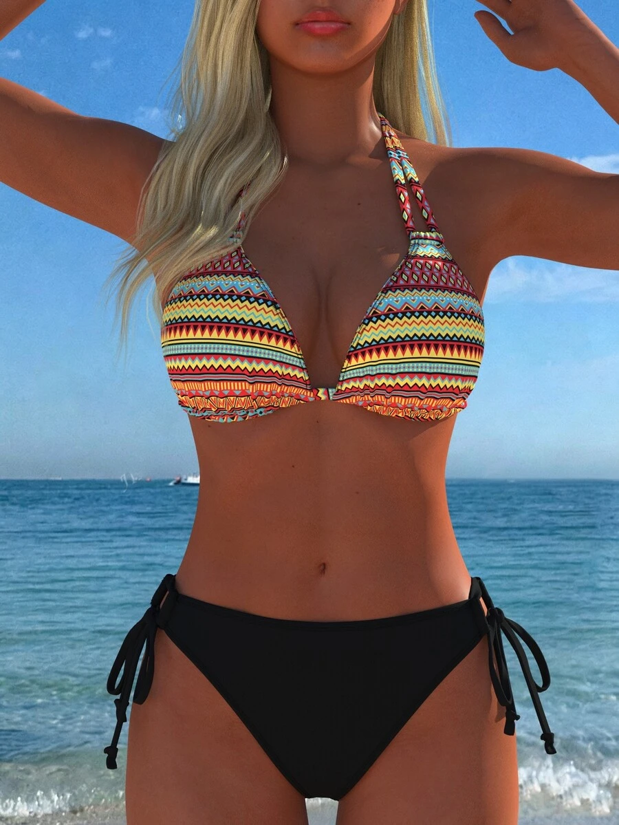 Nuevo traje de baño para mujer, ropa de playa, vestido de baño, conjunto de traje de baño, traje de baño para mujer, verano, playa, vacaciones, sexy, moda, elegante, conjunto de bikini de dos piezas para mujer