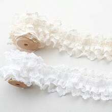 1 Yard Double Layer Elastic Lace Trim, 3D Ruffle Embroidered Ribbon Fabric, Suitable For Sewing, DIY Clothing, Hair Accessories, Home Decor - Multicolor - View 7