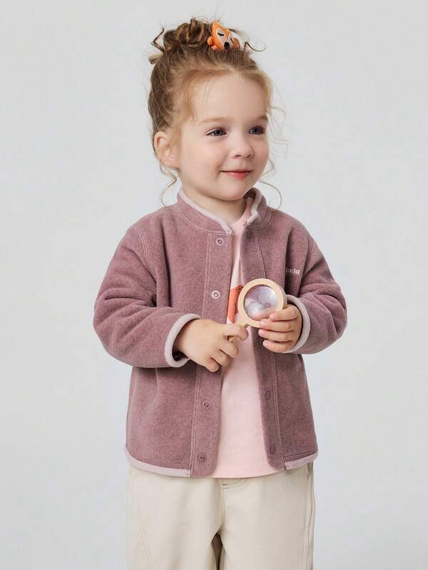 mini bala Anti-Static Fleece Jacket Young Girl Baby Baseball Collar Warm Outerwear Autumn New Arrival Casual Wear