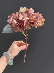 6/3/1件裝人造繡球花花束，仿真植物室內裝飾，秋季裝飾，中心裝飾品，生日派對，婚禮花藝布置，家居裝飾，餐廳，臥室，窗台，花瓶，情人節禮物，新年，戶外花園，背後 - 中紫紅色 - 查看 4