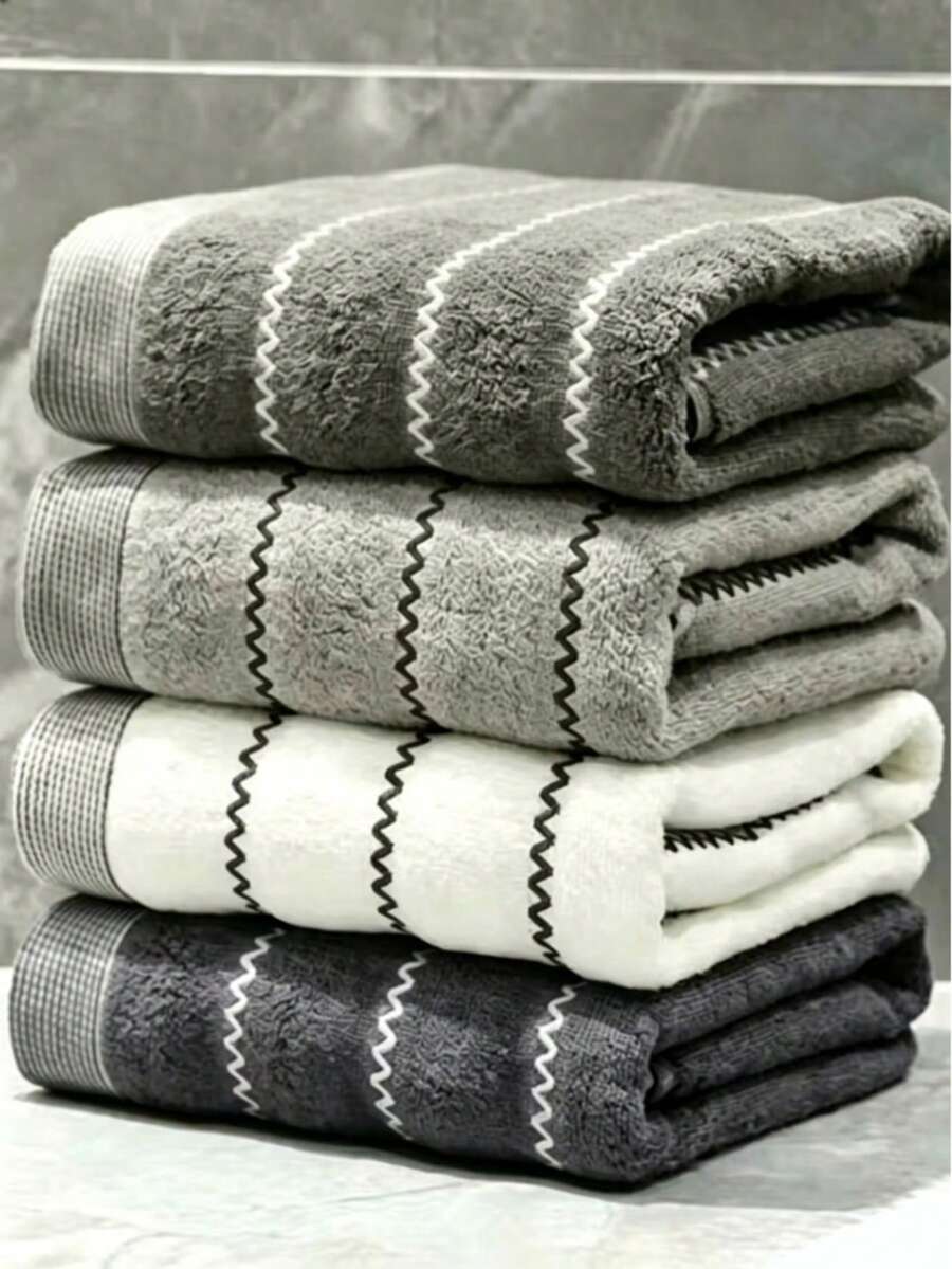 1/3/6/8pcs Towels, Multiple Colors, Minimalist Floral Pattern, Rectangular 13.38*29.52 Inches, Unisex, Suitable For Couples And Adults, Face Washing, Hand Wiping, Home Use, Quick Drying, Soft And Non-Fading, Suitable For Bathroom, Hotel, Gym, Travel, Kitchen, Hair Salon, Beauty Salon - Mixed color outfit - View 1