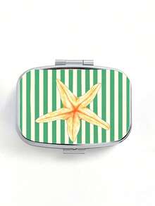 Vintage Fun Starfish Pill Box, Cute Starfish Design, Square Pill Box, Portable Medication Storage Compartment, Mini Metal Storage Box, Portable Jewelry And Pill Box, Travel Pill Box, Large Capacity Compartment, Weekly Medication Organizer, Suitable For Daily Medications And Vitamins, Essential For Doctors And Nurses, Emergency Needs, Travel, Hiking Emergency Rescue, Unique Gift Choice - Multicolor - View 11